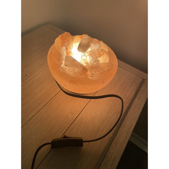 FIRE BOWL Himalayan CRYSTAL SALT LAMP 6" by Evolution Salt - Picture 5 of 7